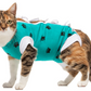 ecollar alternative recovery gown pets cat teal green